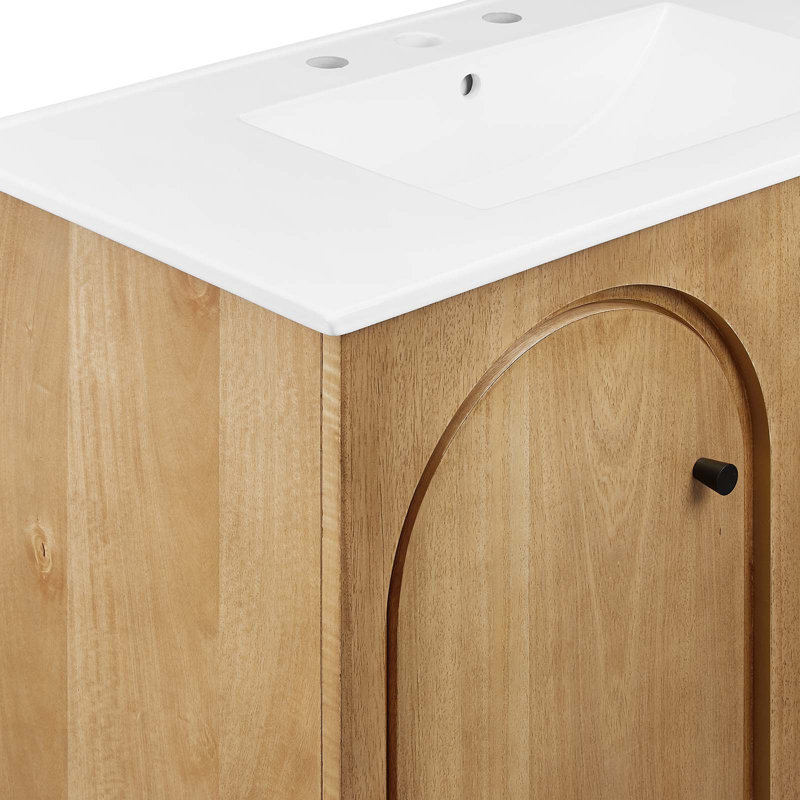 Appia 36'' Oak and White Freestanding Bathroom Vanity