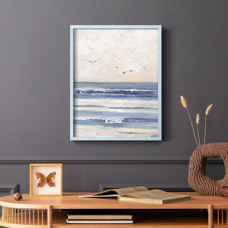 «Soft Morning», reproduction encadrée - bois massif, Bleu, H 10 po x l 8 po