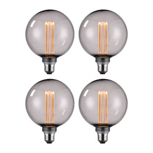 Ampoules DEL sphériques à DEL G125 à intensité variable, gris fumée, culot moyen E26, chaleur douce 2200K (Ensemble de 4)