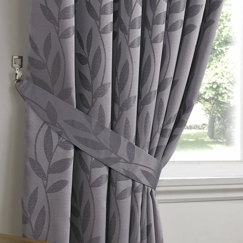 Semi Sheer Curtain Pair, Silver, 167 cm W x 228 cm D
