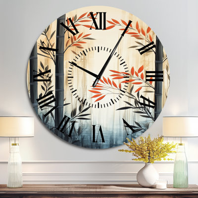 Bamboo in Quiet Air - Minimalist Large Metal Wall Clock