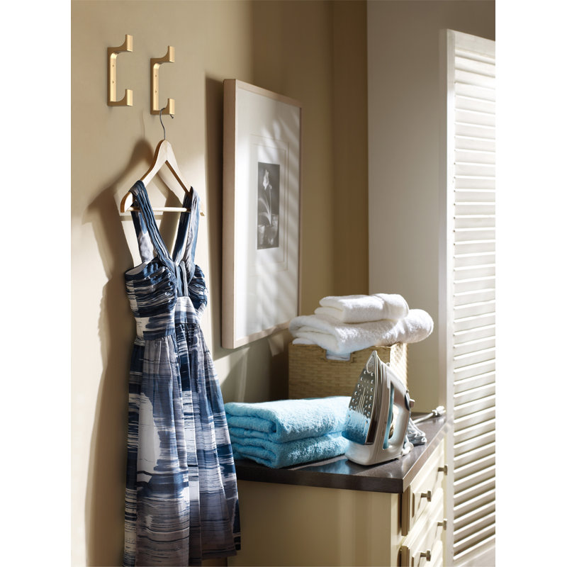 Bray Contemporary Double Prong Decorative Wall Hook, Champagne Bronze