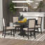 Ensemble de salle à manger 5 pièces avec table ronde extensible et 4 chaises rembourrées pour la cuisine et la salle à manger-134187663
