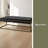 Upholstered Ottoman With Brass Finish