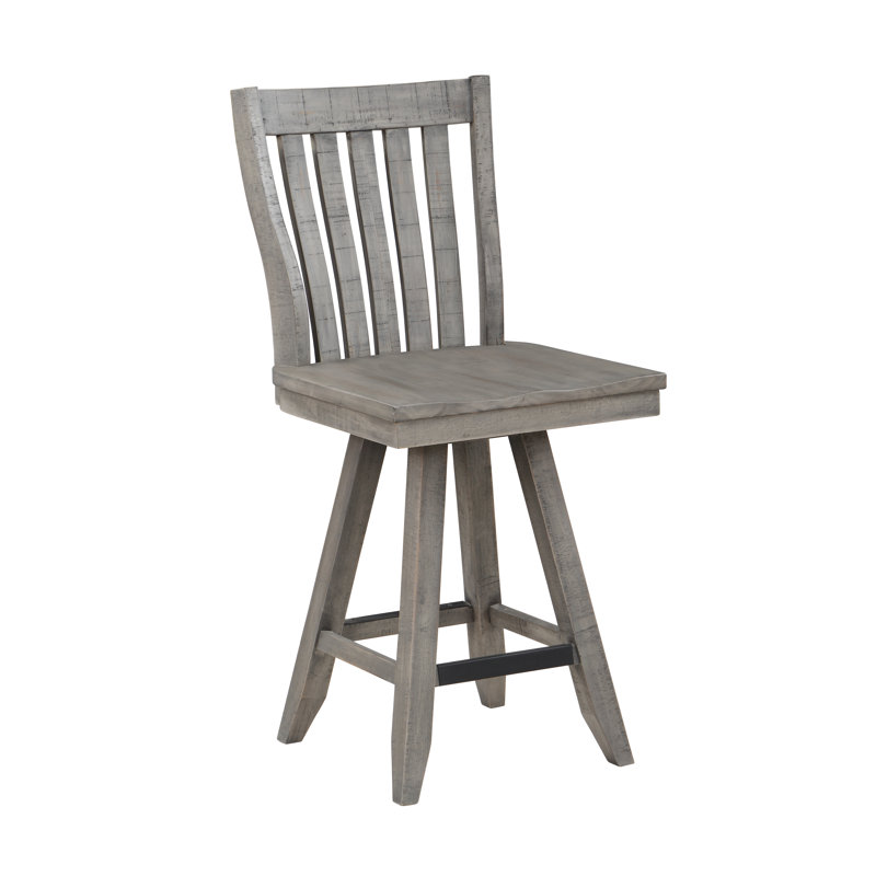 Chimeng Swivel Solid Wood Counter Stool