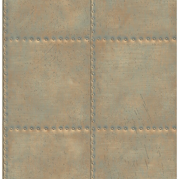 Sheet Metal Rivets 33' x 20.5" Geometric Panel Wallpaper
