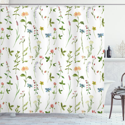 Mixed Shower Curtain with Hooks Included