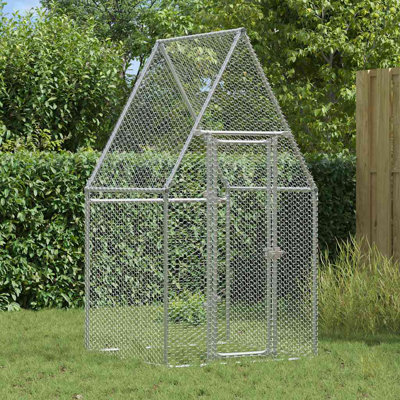 Chicken Cage Silver 39.4"X74.8" Galvanized Steel