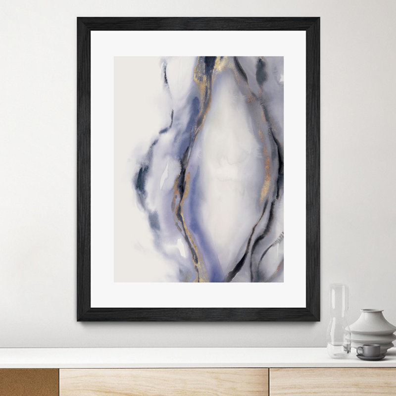 Blue Waters II 30x40 Black Framed Canvas Art