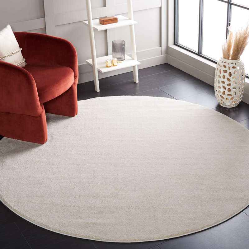 Non-Slip Performance Solid Color Rug, Round 6'7"