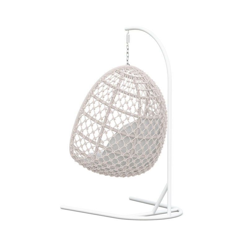 Amelia Egg Chair with Stand, Sand/White