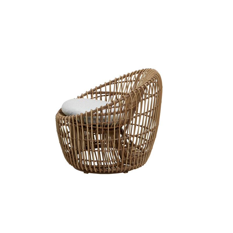 Nest Patio Chair with Cushions, Light Gray, Natural