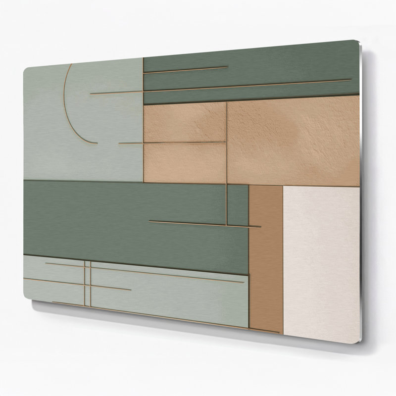 Minimalisme 56, art mural en métal beige, H 11 po x l 14 po