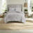 Farmhouse Style Cotton Bedding Sets Warm Grey White King