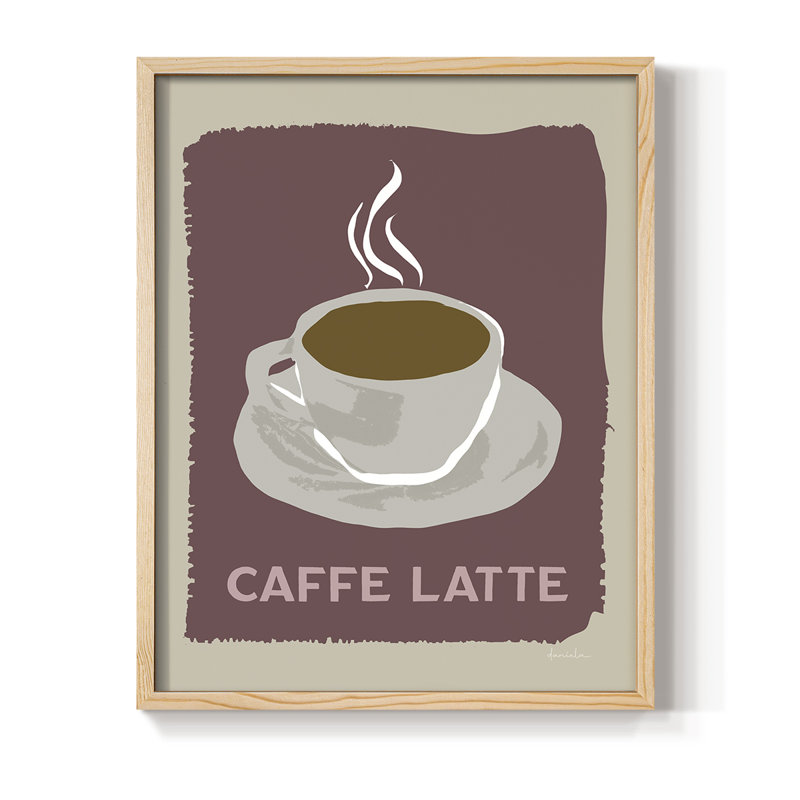 «Modern Coffee III», reproduction encadrée - bois massif, Naturel, 30" H x 24" W