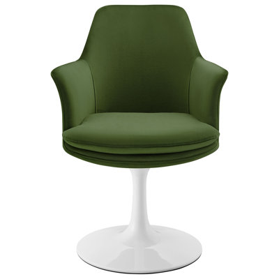 Lippa Performance Velvet Swivel Dining Armchair
