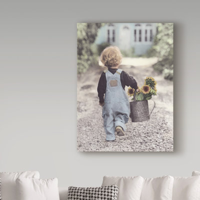 Ali «Boy with Sunflowers», reproduction de photo sur toile tendue