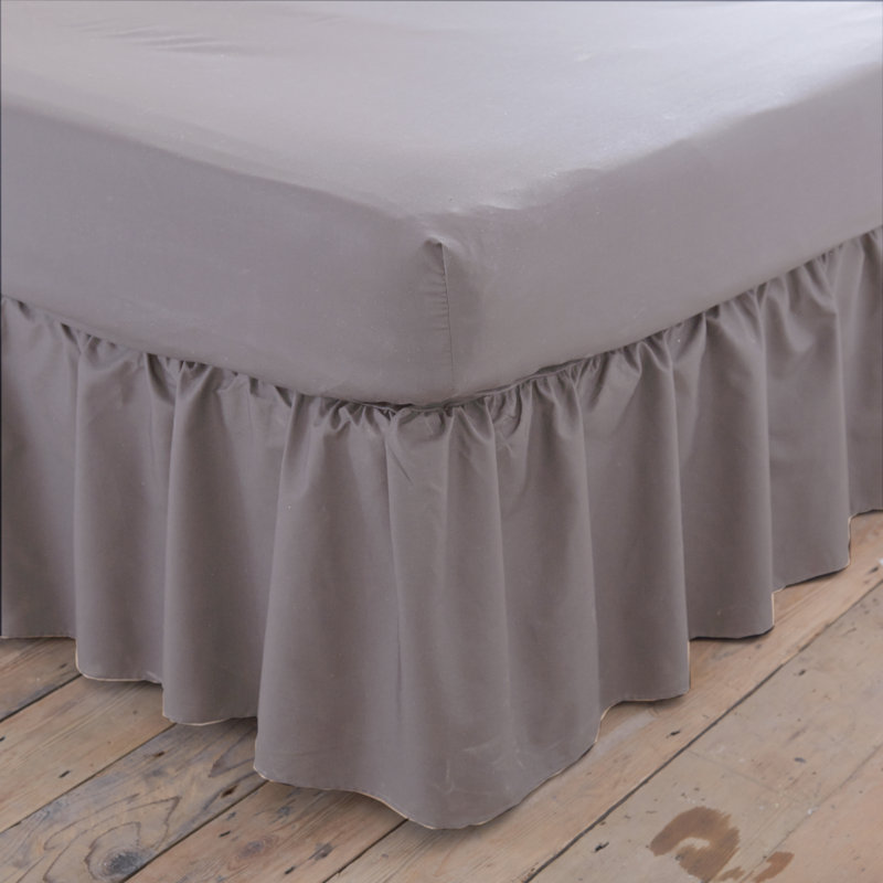Margret Ruffled Bed Skirt, King (5'), Light Grey