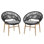 Chaise de salle à manger en osier de style papasan Cyril