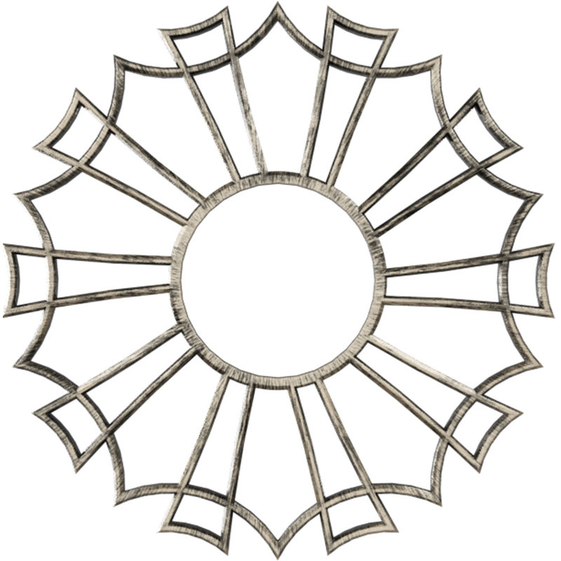 Augustus Architectural Grade PVC Pierced Ceiling Medallion, Antiqued Warm Silver, 34" H x 34" W x 1" D