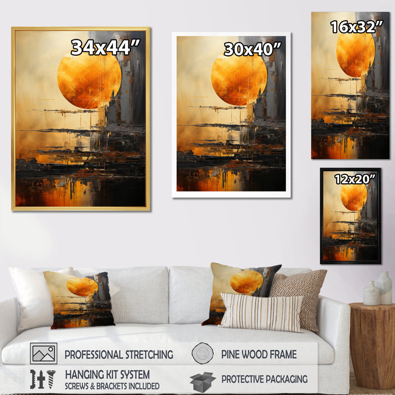 «Jupiter Topaz Titan», impression sur toile, Encadrement doré, H 32 po x l 16 po x P 1 po