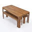 Ensemble de salle à manger de patio 3 pièces en bois d'acacia avec plateau à lattes et bancs Tavira-126350977