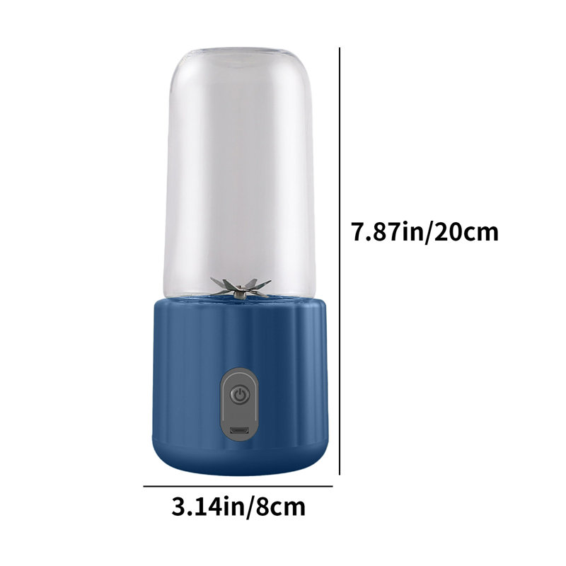 Portable Rechargeable Juicer Small Juicer Cup Juicer Cup Student Home Multifunctional Juicer Machine 380ml, Blue