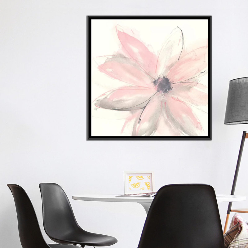 «Blush Clematis I» par Chris Paschke - impression sur toile tendue, H 18 po x l 18 po x P 1,5 po, Toile avec cadre noir