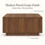 Table basse carrée avec rangement robuste à 4 tiroirs, table de style Mid-Century moderne, en noyer-1152513823