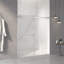 Porte de douche coulissante double sans cadre l 56 à 60 po x H 70 po, verre trempé clair de 5/16 po (8 mm) de large épaisseur, couche double facile à nettoyer, finition nickel brossé avec tampon-121348710