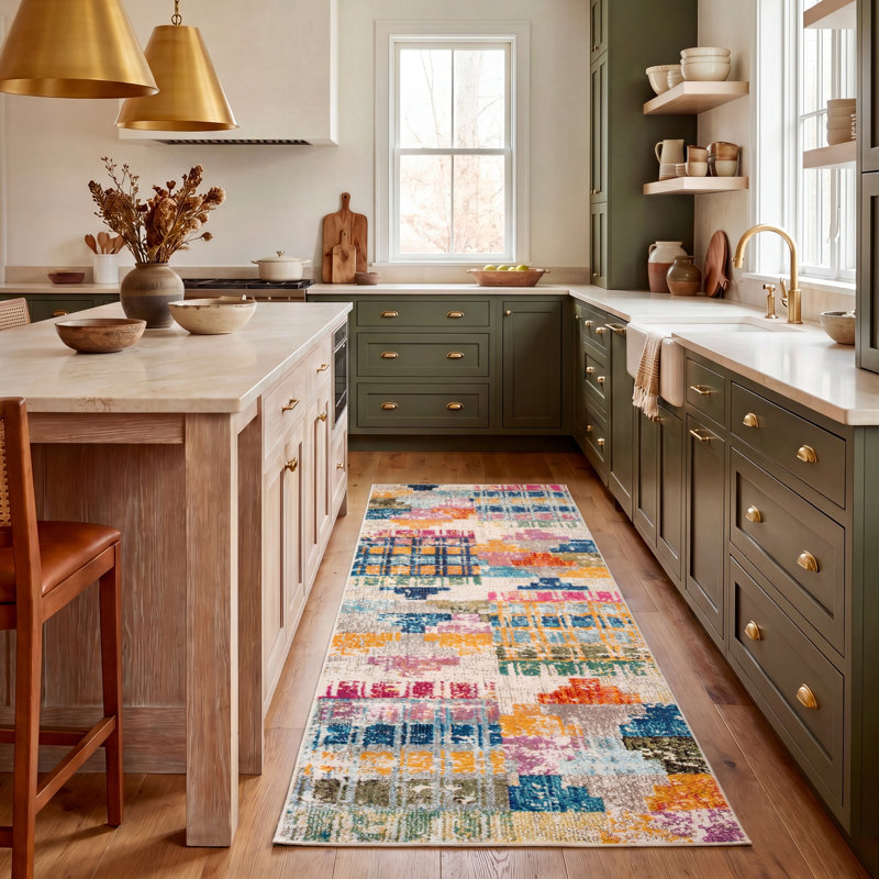 Felty Abstract Area Rug, Runner 2' x 8'