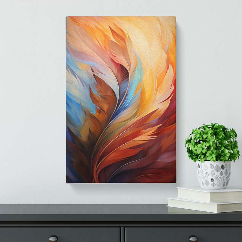 Feather Orphism - Wrapped Canvas Print, 60cm H x 40cm W x 3cm D