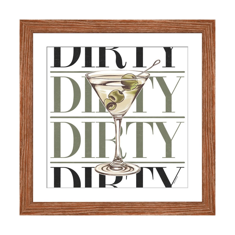 Verre à martini sale - impression d'art mural - papier d'art encadré, 24" x 24", Framed Paper, Brown