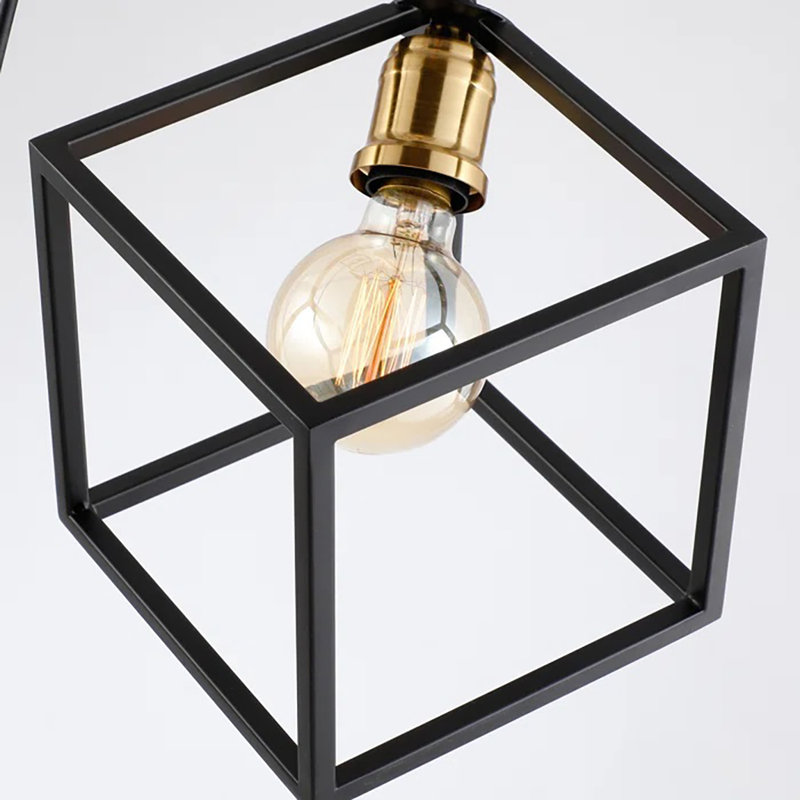 Lustre géométrique en acier 5 lumières à intensité variable 23,37 po Indie