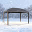 164.5" L X 116.25" W X 110.25" Hgazebo With Curtains, Pavilion With Steel Roof Ceiling Hook