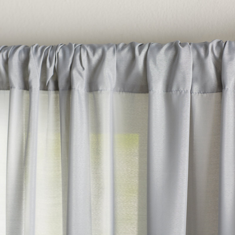 White Sheer Polyester Rod Pocket Light Filtering Curtain Panel
