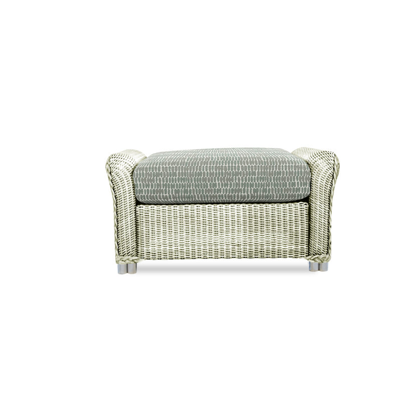 Reflections Outdoor Ottoman, Ivory, Friendly Flax
