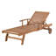 Batali 196cm Long Reclining Acacia Single Chaise with Cushions and Table