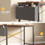 Bureau d'ordinateur de 44 po avec structure en métal, surface imperméable et sac de rangement - idéal pour le bureau-1676133839-1676133829