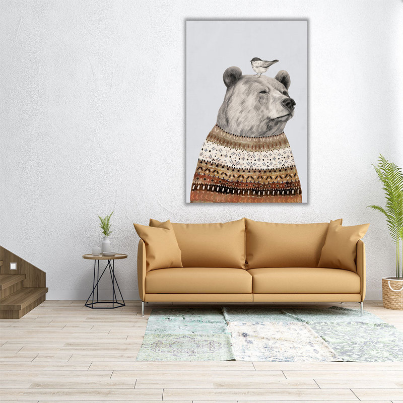 Fair Isle Bear I - Canvas Print Wall Art, 48" x 32"