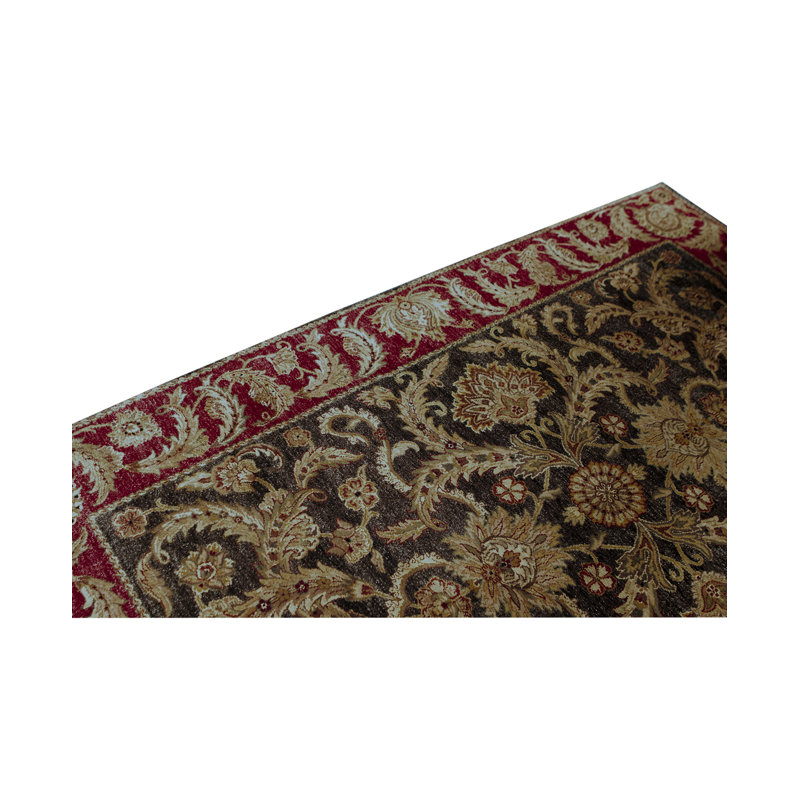 Tapis noir et rouge de haute qualité noué à la main