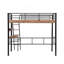 Lit mezzanine en métal avec tablette de rangement intégrée et échelle-1491977236