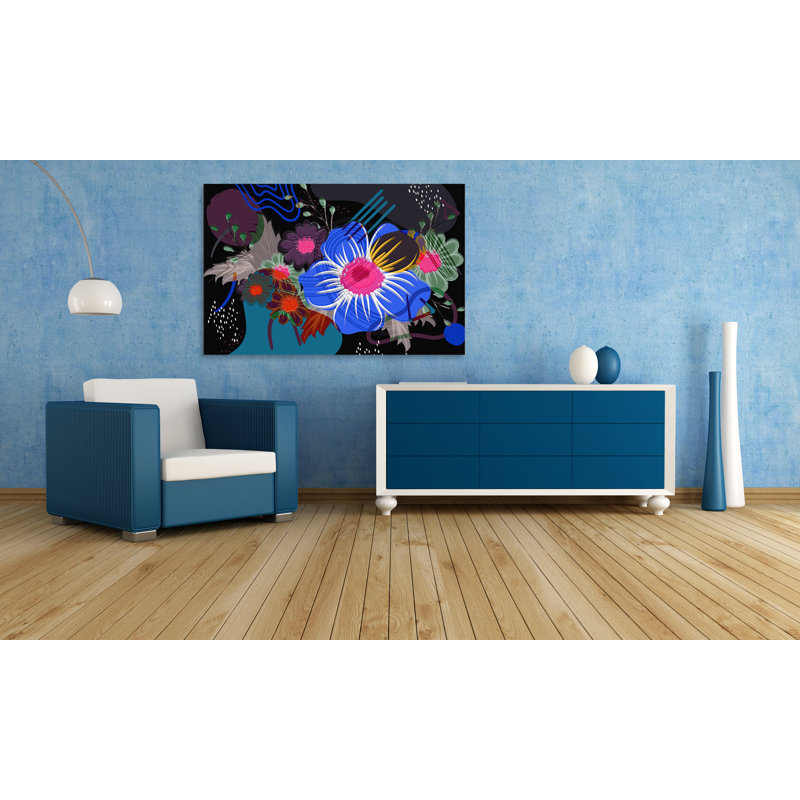 " Flower Power 510 " Painting Print, 12" H x 18" W x 1.5" D