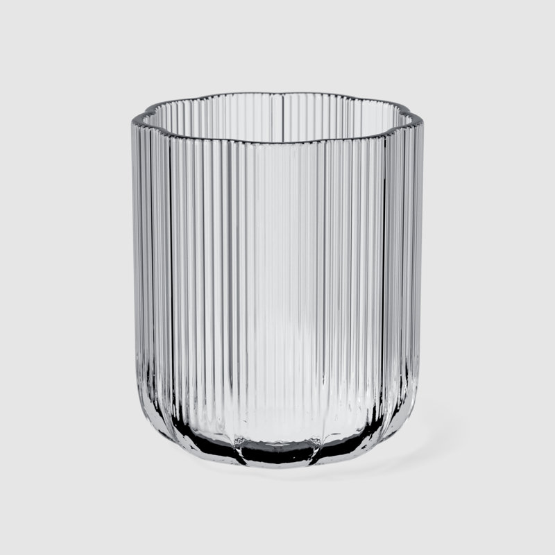 Villeroy & Boch Fleur Blue Vase, 8.75 in, Blue, Dishwasher Safe, Mouth-Blown and Handmade Glass Vase, Clear, 8.75"