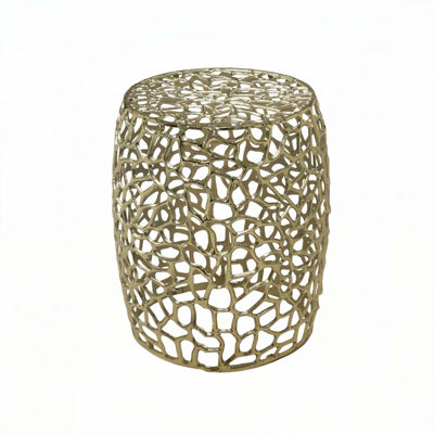 Outdoor Aluminum Drum End Table