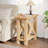 25" End Table with X Shape Frame, Hidden Metal L Bracket Inforcement, Non-Slip Feet