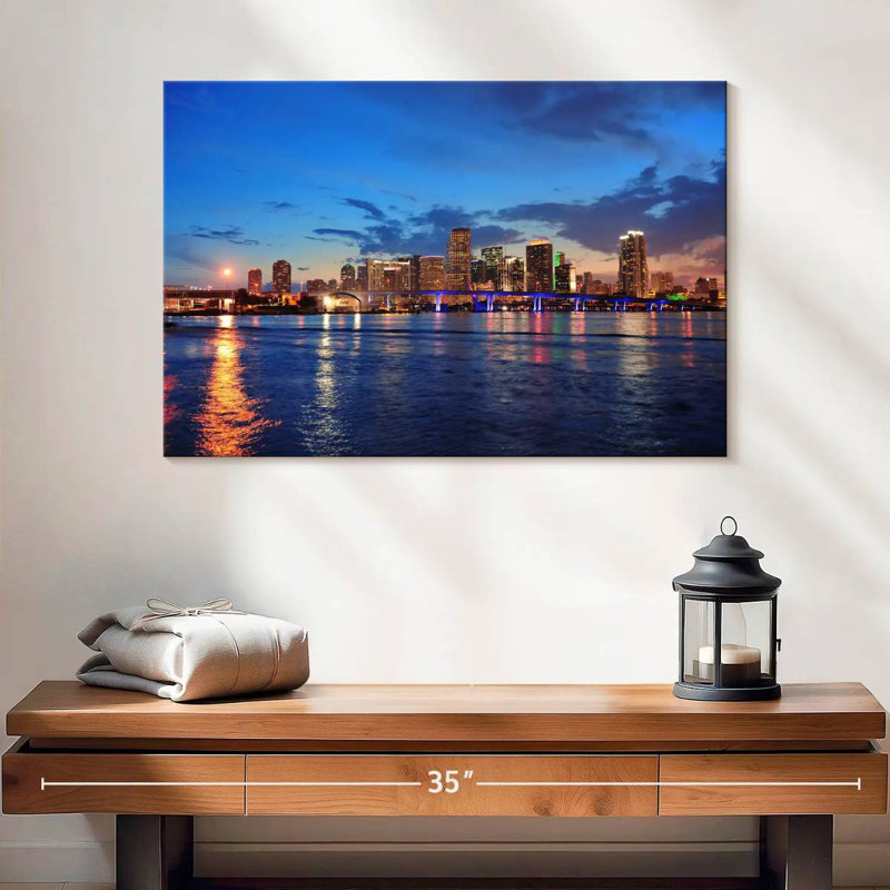 Scène de nuit Nicci Coastal Miami, H 16 po x l 24 po