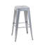 Ensemble de 4 tabourets à hauteur de comptoir sans dossier, tabourets de bar en métal argenté antique de 30 pouces-130174398