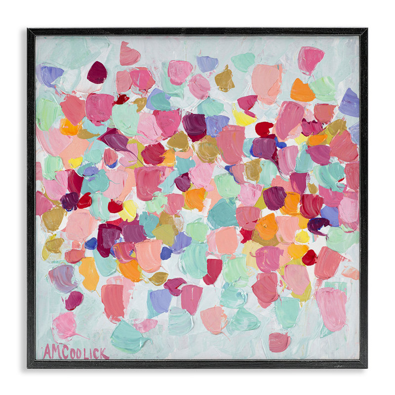 «Pastel Hue Splotches», art de la giclée encadrée par Ann Marie Coolick, H 17 po x l 17 po, Cadre noir