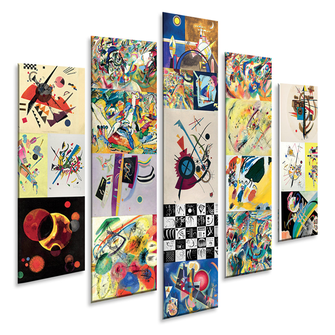 5-tlg. Wandbild-Set Kandinsky Collage 2